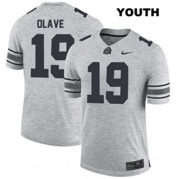 Youth Chris Olave Nike Gray Stitched Ohio State Buckeyes Authentic no. 19 College Football Jersey