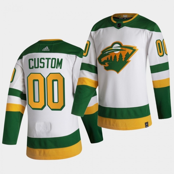 Minnesota Wild 2021 Reverse Retro Custom White Authentic Jersey