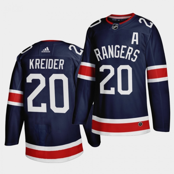 New York Rangers 2021 Reverse Retro Chris Kreider Navy Authentic Jersey