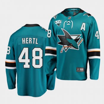 San Jose Sharks 2021 Reverse Retro Tomas Hertl Teal 30th Anniversary Home Jersey