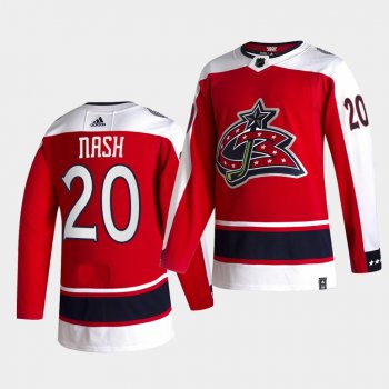 Columbus Blue Jackets 2021 Reverse Retro riley nash Red Authentic Jersey