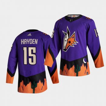 Arizona Coyotes 2021 Reverse Retro John Hayden Purple Authentic Jersey