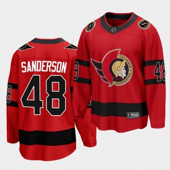 Jake Sanderson Ottawa Senators 2021 Reverse Retro Red Special Edition Men Jersey