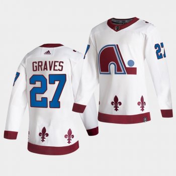 Colorado Avalanche 2021 Reverse Retro Ryan Graves White Authentic Jersey