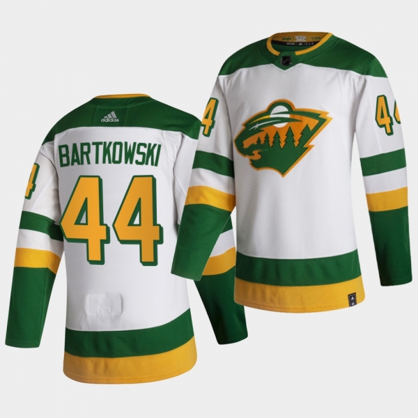 Minnesota Wild 2021 Reverse Retro Matt Bartkowski White Authentic Jersey