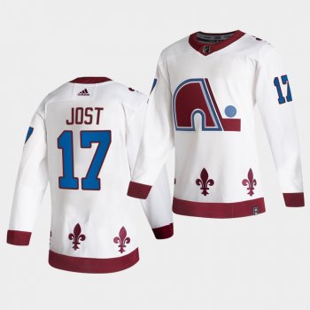 Colorado Avalanche 2021 Reverse Retro Tyson Jost White Authentic Jersey