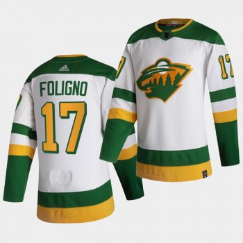 Minnesota Wild 2021 Reverse Retro Marcus Foligno White Authentic Jersey