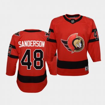 Youth Jake Sanderson Ottawa Senators 2021 Reverse Retro Red Special Edition Jersey