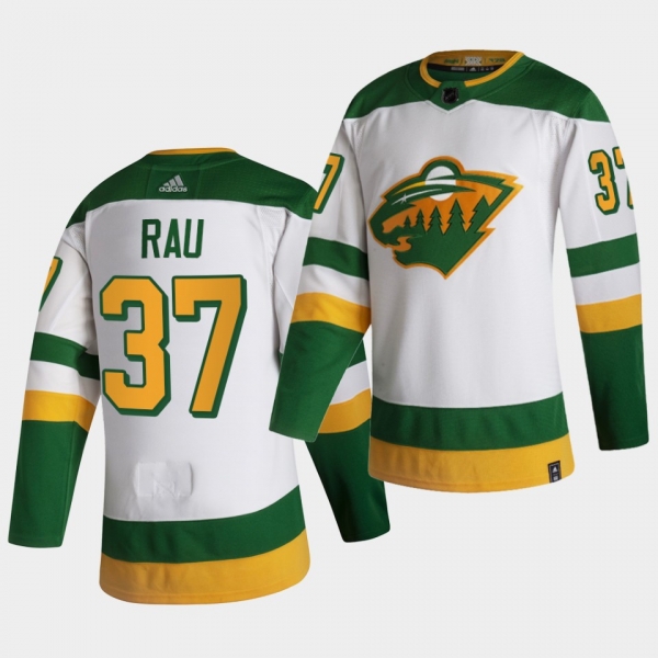 Minnesota Wild 2021 Reverse Retro Kyle Rau White Authentic Jersey