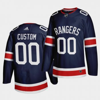 New York Rangers 2021 Reverse Retro Custom Navy Authentic Jersey