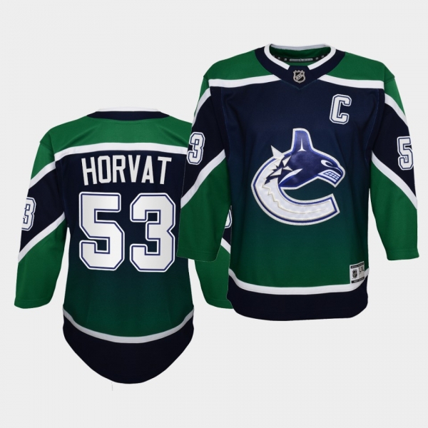 Youth Bo Horvat Jersey Canucks 2021 Reverse Retro Green Authentic Jersey