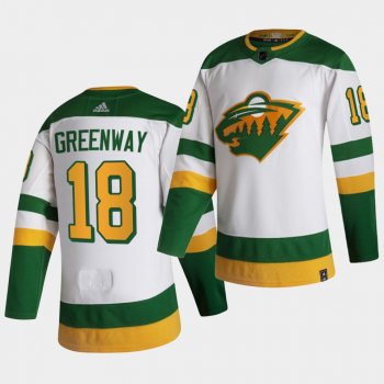 Minnesota Wild 2021 Reverse Retro Jordan Greenway White Authentic Jersey