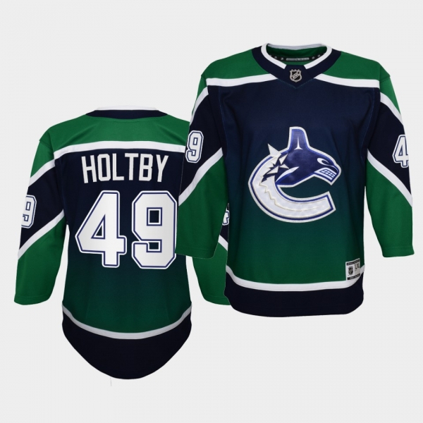 Youth Braden Holtby Jersey Canucks 2021 Reverse Retro Green Authentic Jersey