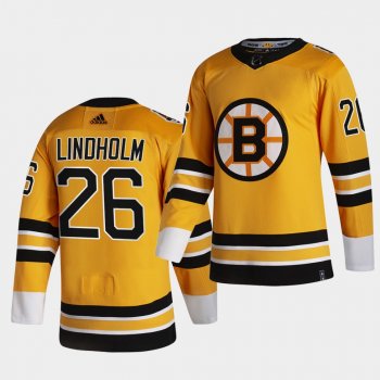 Boston Bruins 2021 Reverse Retro Par Lindholm Gold Authentic Jersey