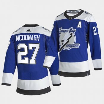 Tampa Bay Lightning 2021 Reverse Retro Ryan McDonagh Blue Authentic Jersey