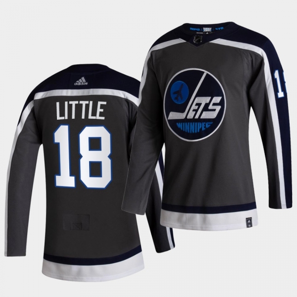 Winnipeg Jets 2021 Reverse Retro Bryan Little Grey Authentic Jersey