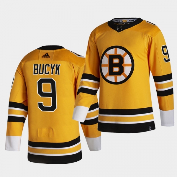 Boston Bruins 2021 Reverse Retro John Bucyk Gold Authentic Jersey