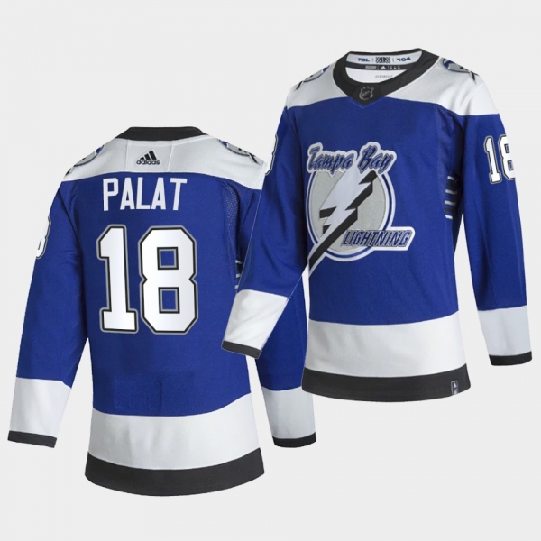 Tampa Bay Lightning 2021 Reverse Retro Ondrej Palat Blue Authentic Jersey