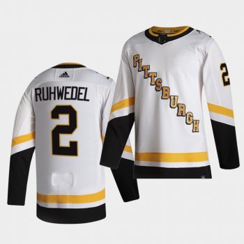 Pittsburgh Penguins 2021 Reverse Retro Chad Ruhwedel White Authentic Jersey