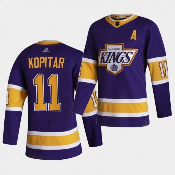 Los Angeles Kings 2021 Reverse Retro Anze Kopitar Purple Authentic Jersey