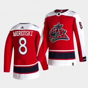 Columbus Blue Jackets 2021 Reverse Retro zach werenski Red Authentic Jersey