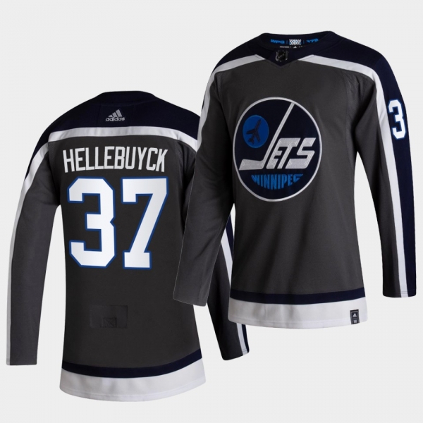 Winnipeg Jets 2021 Reverse Retro Connor Hellebuyck Grey Authentic Jersey