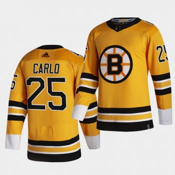 Boston Bruins 2021 Reverse Retro Brandon Carlo Gold Authentic Jersey