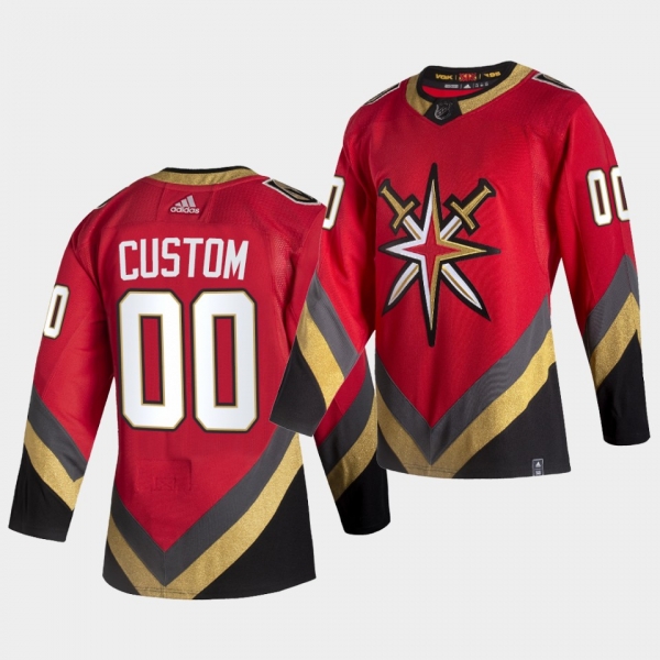 Vegas Golden Knights 2021 Reverse Retro Custom Red Authentic Jersey