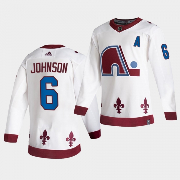 Colorado Avalanche 2021 Reverse Retro Arik Johnson White Authentic Jersey