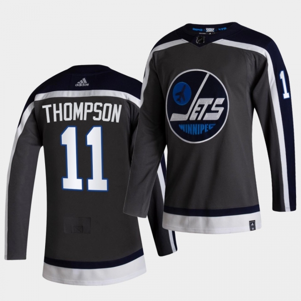 Winnipeg Jets 2021 Reverse Retro Nate Thompson Grey Authentic Jersey