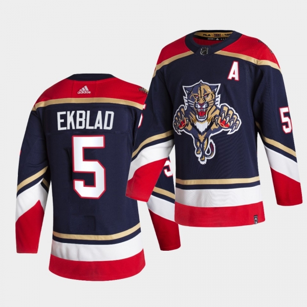 Florida Panthers 2021 Reverse Retro aaron ekblad Navy Authentic Jersey