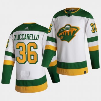 Minnesota Wild 2021 Reverse Retro Mats Zuccarello White Authentic Jersey