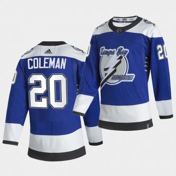 Tampa Bay Lightning 2021 Reverse Retro Blake Coleman Blue Authentic Jersey