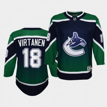 Youth Jake Virtanen Jersey Canucks 2021 Reverse Retro Green Authentic Jersey