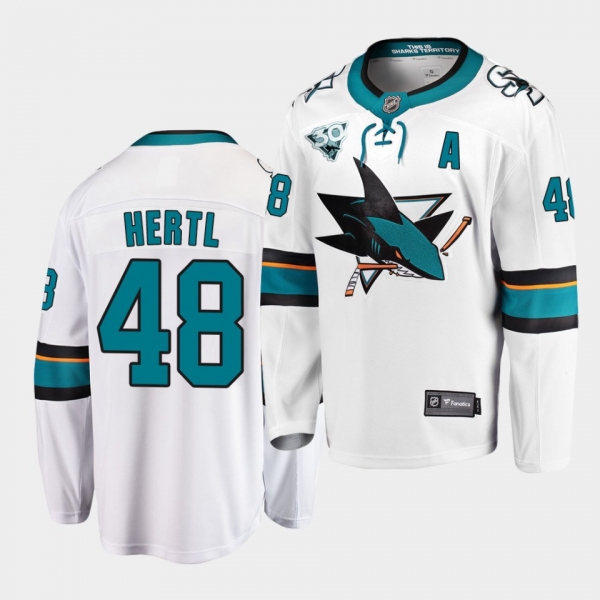 San Jose Sharks 2021 Reverse Retro Tomas Hertl White 30th Anniversary Jersey