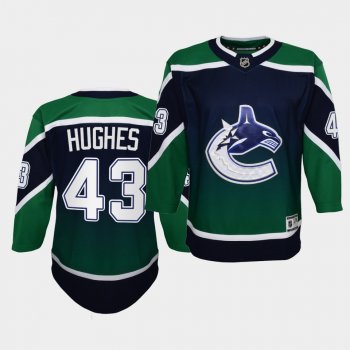 Youth Quinn Hughes Jersey Canucks 2021 Reverse Retro Green Authentic Jersey