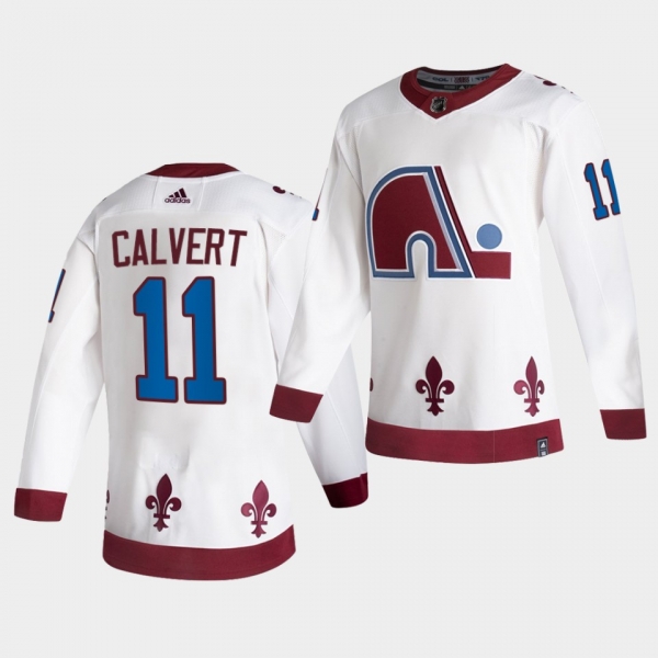 Colorado Avalanche 2021 Reverse Retro Matt Calvert White Authentic Jersey