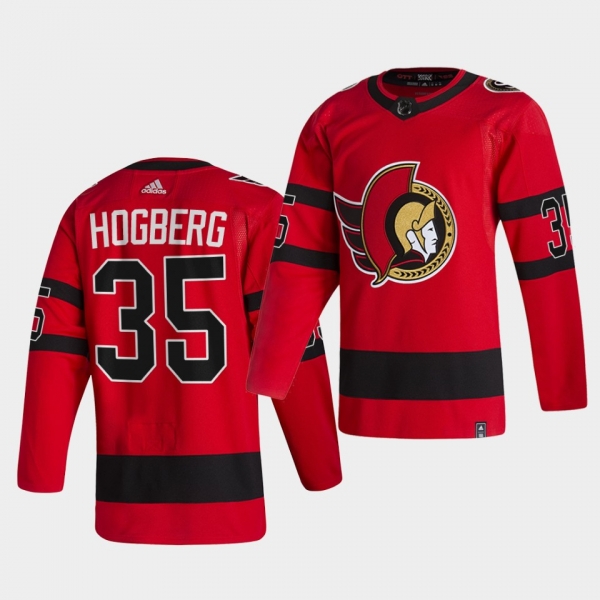 Ottawa Senators 2021 Reverse Retro marcus hogberg Red Special Edition Authentic Jersey