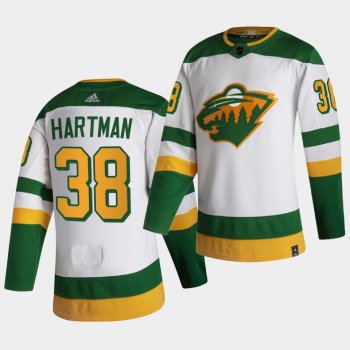 Minnesota Wild 2021 Reverse Retro Ryan Hartman White Authentic Jersey