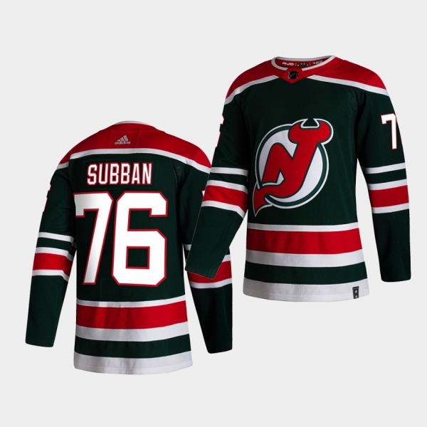 New Jersey Devils 2021 Reverse Retro P.K. Subban Green Special Edition Authentic Jersey