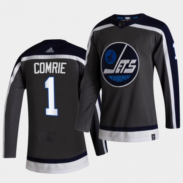 Winnipeg Jets 2021 Reverse Retro Eric Comrie Grey Authentic Jersey