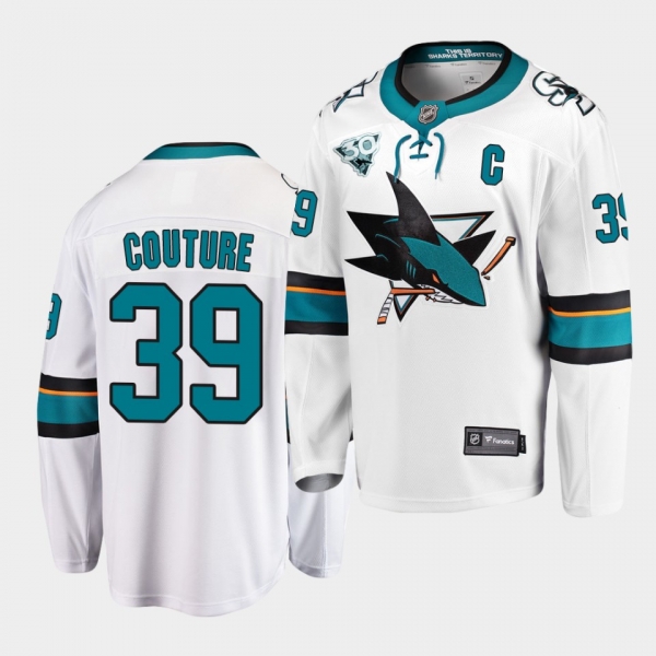 San Jose Sharks 2021 Reverse Retro Logan Couture White 30th Anniversary Jersey