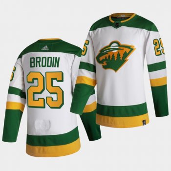 Minnesota Wild 2021 Reverse Retro Jonas Brodin White Authentic Jersey