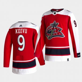 Columbus Blue Jackets 2021 Reverse Retro Mikko Koivu Red Authentic Jersey