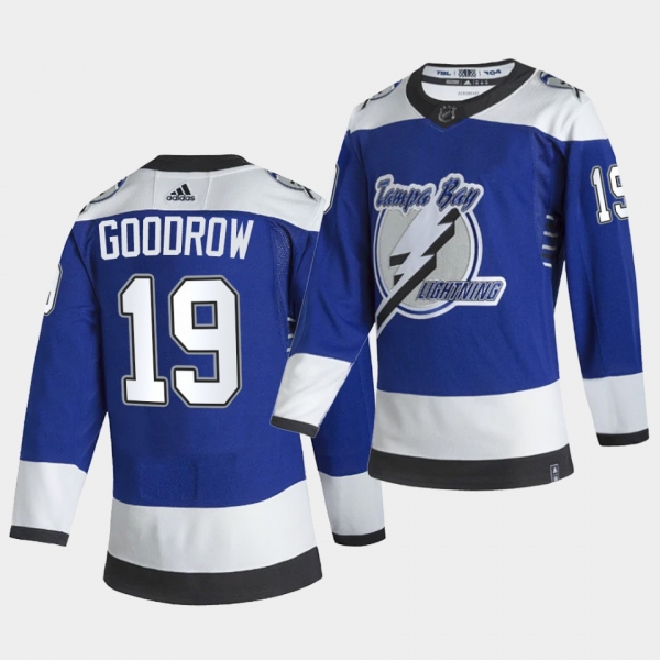 Tampa Bay Lightning 2021 Reverse Retro Barclay Goodrow Blue Authentic Jersey