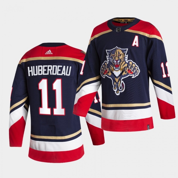 Florida Panthers 2021 Reverse Retro jonathan huberdeau Navy Authentic Jersey