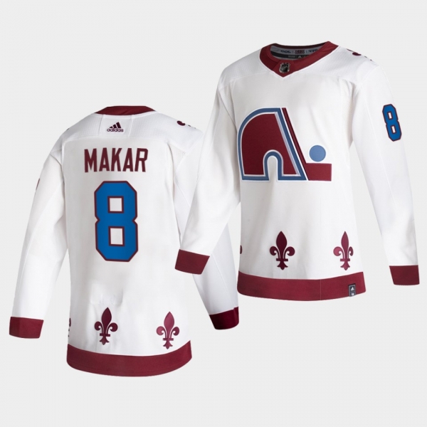 Colorado Avalanche 2021 Reverse Retro Cale Makar White Authentic Jersey