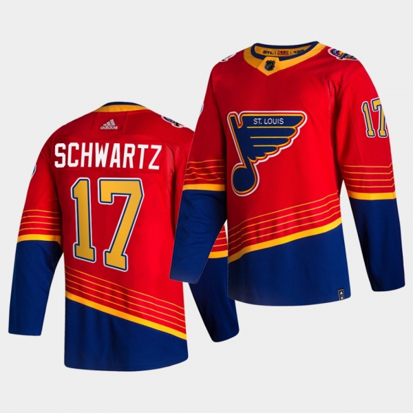 St. Louis Blues 2021 Reverse Retro Jaden Schwartz Red Special Edition Authentic Jersey