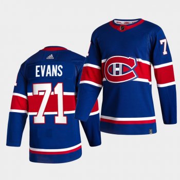 Montreal Canadiens 2021 Reverse Retro Jake Evans Royal Special Edition Authentic Jersey