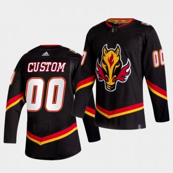 Calgary Flames 2021 Reverse Retro Custom Black Special Edition Authentic Jersey